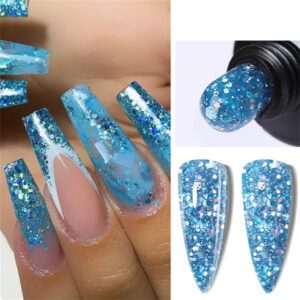 Yanling Blue Glitter Poly Gel