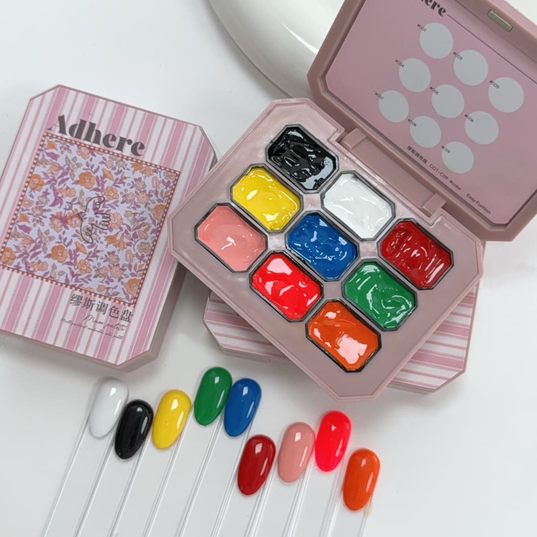 9 Colors Play Palette Painting Ombre Stamping Gel 3 IN 1